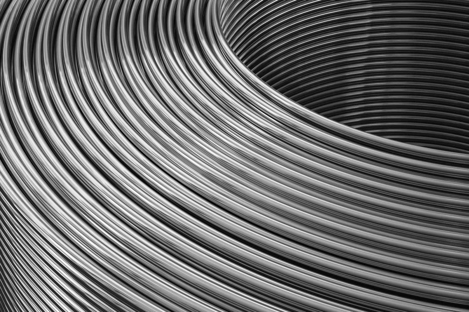 Close up of wire coil 