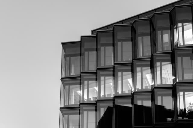 Close up of a modern office building