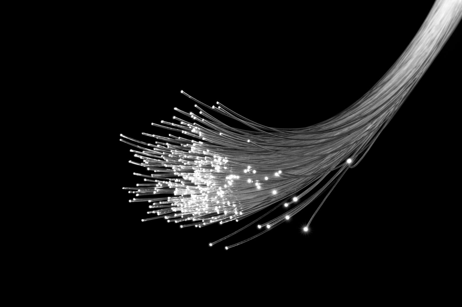 Image of fibre optics on a dark background